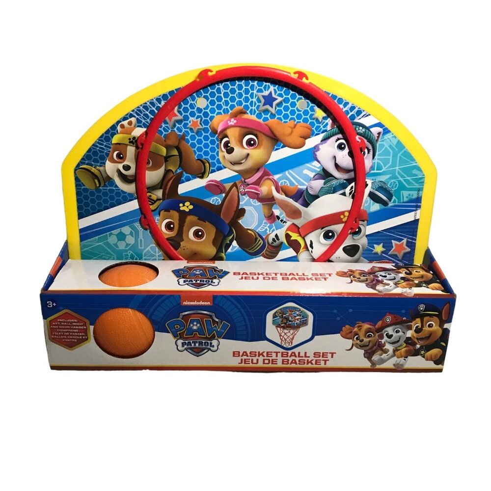 Paw Patrol Kids Basketball Set With Net Ball & Door Hanger